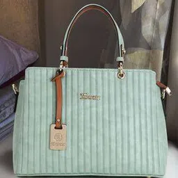 Women Striped Handbag with Metal Accent-52