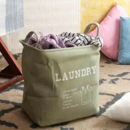 Typographic Print Foldable Laundry Bag-16