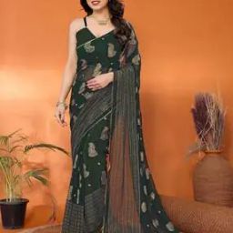 Women Printed Georgette Saree with Lace Border-image-50