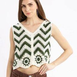 Women Crochet Regular Fit Shrug-image-2