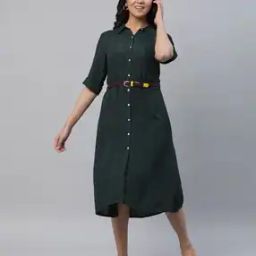 Women Checked Shirt Dress-image-54