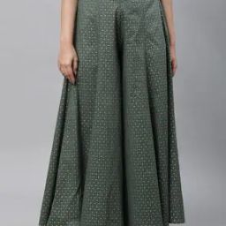 Women Geometric Print Loose Fit Semi-Flared Palazzos-picture-21