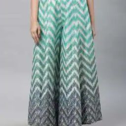 Women Chevron Print Loose Fit Semi-Flared Palazzos-picture-25