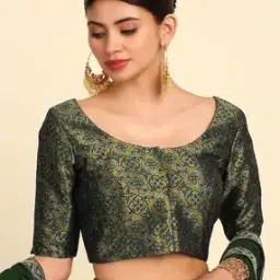 Women Floral Woven Front-Open Padded Blouse-image-46