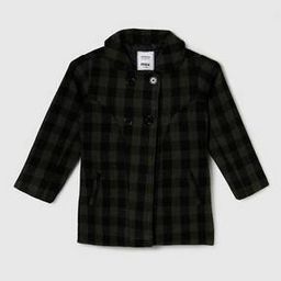 Checked Jacket with Front-Open Closure-0