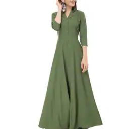 A-line Dress with Collar-Neck-image-17