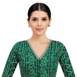Women Bandhani Print Front-Open Blouse-image-47
