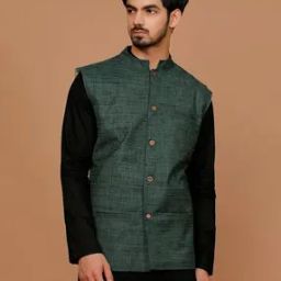 Men Nehru Jacket with Welt Pockets-15