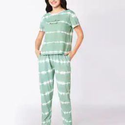 Women Printed T-Shirt & Pyjamas Set-image-50