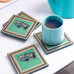 Gold Plated Enamel Glossy Finish Coaster-image-18
