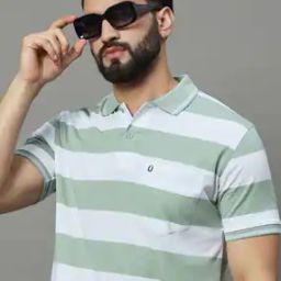 Stripes Regular Fit Polo T-shirt-image-62