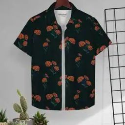 Boys Floral Print Regular Fit Shirt with Short Sleeves-picture-52