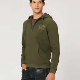 pepe jeans Men Typographic Print Regular Fit Zip-Front Hoodie-picture-15