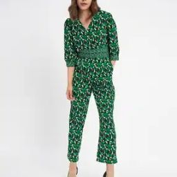Women Geometric Print V-Neck Jumpsuit-picture-48
