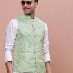 Men Woven Slim Fit Nehru Jacket-37