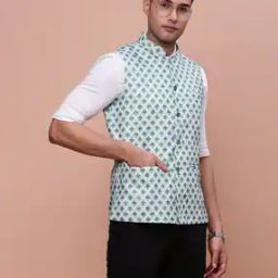 Men Slim Fit Nehru Jacket with Welt Pockets-image-69