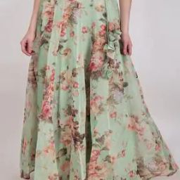 Women Floral Print Flared Skirt with Drawstring Waist-picture-5