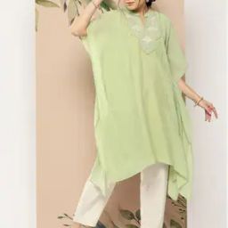 Women Embroidered Kaftan Kurti-image-56