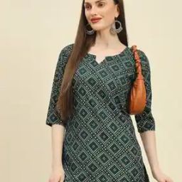 Women Bandhani Print Straight Kurti-image-57