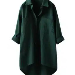 Women Oversized Shirt with Patch Pocket-image-22