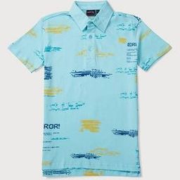 Printed Polo T-shirt with High-Low Hemline-picture-24