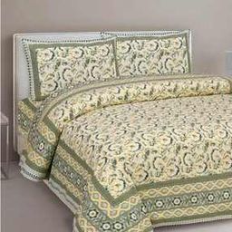 150 TC Floral Print King-Size Bedsheet with Pillow Covers-image-72