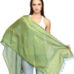 Women Floral Print Reversible Scarf with Tassel-image-31