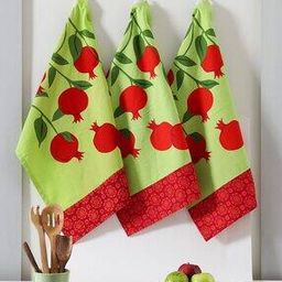Set of 3 Fruit Print Cotton Kitchen Towels 26" x 18"-17