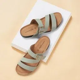forever glam by pantaloons Women Slip-On Flat Sandals with Metal Accent-picture-10