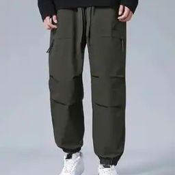 Men Mid-Rise Joggers with Elasticated Drawstring Waist-24
