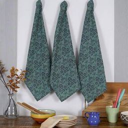 Set of 3 Floral Print Cotton Kitchen Towels 26" x 18"-image-21