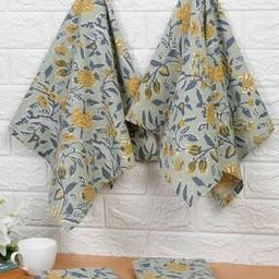 Set of 4 Floral Print Cotton Kitchen Towels 25" x 18"-5