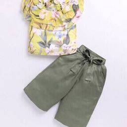 Girls Floral Print Pants & Top Set-image-63