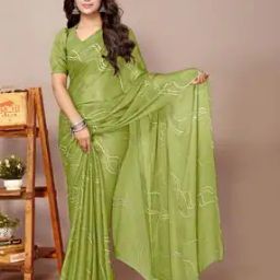 Women Geometric Print Chiffon Saree-picture-10