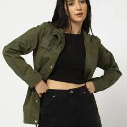Women Relaxed Fit Zip-Front Jacket-picture-13