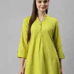nayam by lakshita Women Relaxed Fit Tunic with Mandarin Collar-picture-35