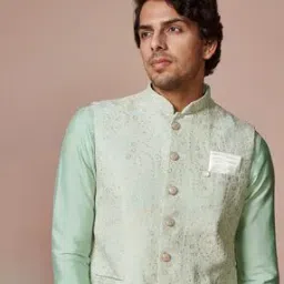 Embellished Sleeveless Nehru Jacket-image-62