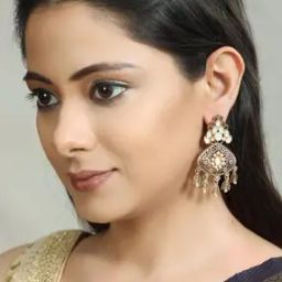 Kundan Chandbali Earrings-image-3