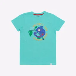 Heathered Round-Neck T-shirt with Applique-picture-14