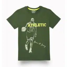Boys Typographic Print Regular Fit Round-Neck T-Shirt-image-50