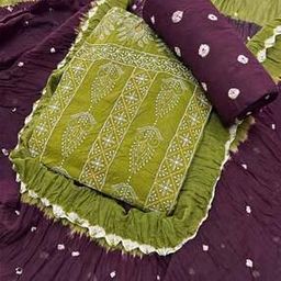 Women Bandhani Print 3-Piece Dress Material-image-4