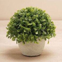 Green Faux Boxwood Grass with Cement Pot-picture-50