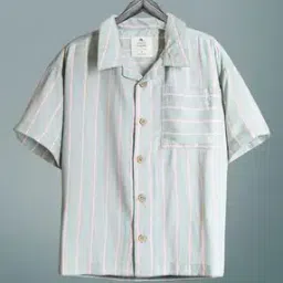 Boys Striped Regular Fit Shirt with Patch Pocket-image-46