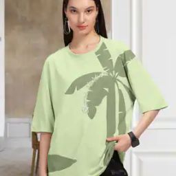 Women Graphic Print Oversized Crew-Neck T-Shirt-image-43