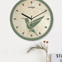 Graphic Print Round Wooden Wall Clock - 12 x 12''-picture-6