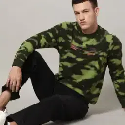 Men Camouflage Print Slim Fit Sweatshirt-image-40