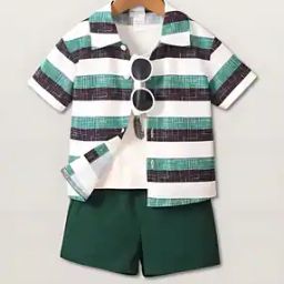 Boys Striped Shirt & Shorts Set-picture-32