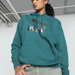 Logo Print Regular Fit Hoodie with Kangaroo Pocket-picture-40