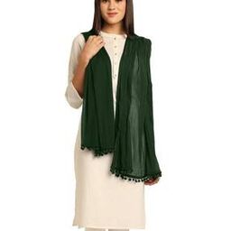 Women Chiffon Dupatta with Pom-Pom-picture-9