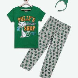 Typographic Print T-Shirt & Pyjamas Set-image-93